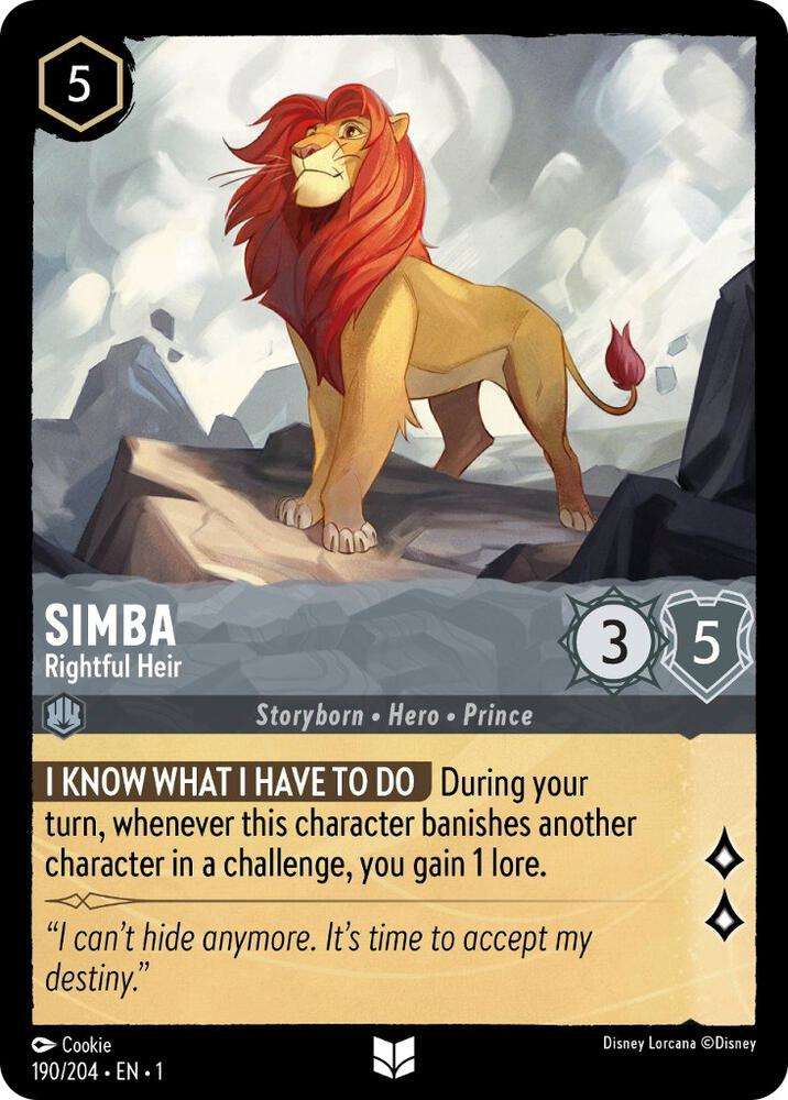 Disney Lorcana Trading Card Game - Simba - Rightful Heir - The First Chapter (1)