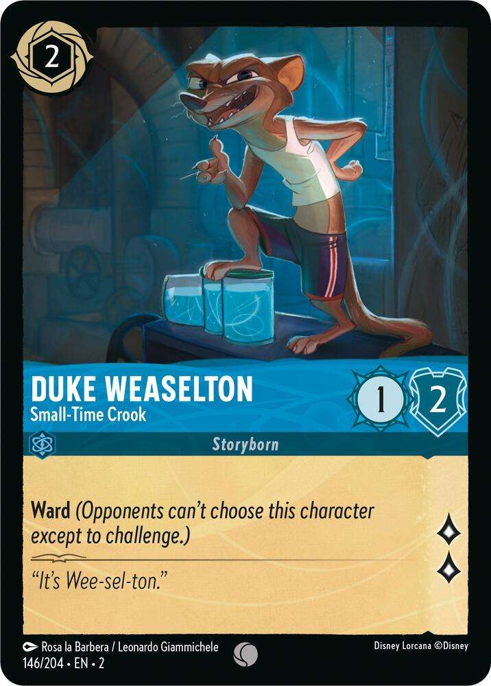 Disney Lorcana Trading Card Game - Duke Weaselton - Small-Time Crook - Rise of the Floodborn (2)