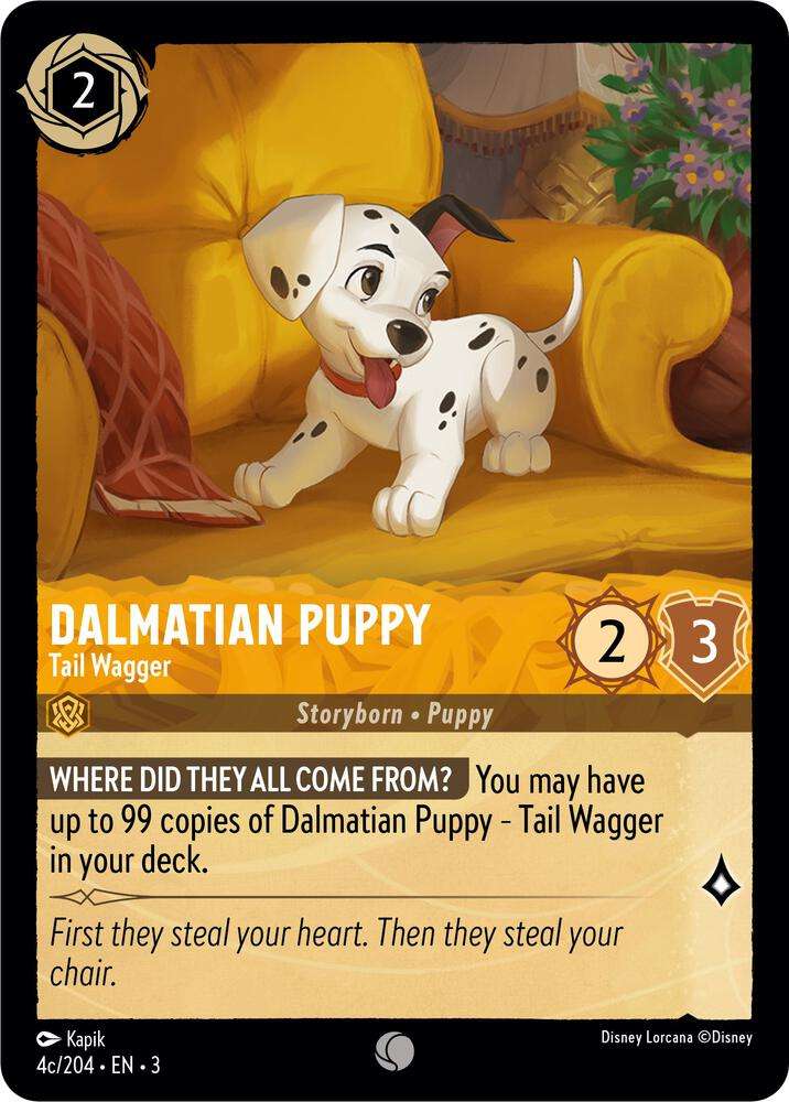 Disney Lorcana Trading Card Game - Dalmatian Puppy - Tail Wagger (4c/204) - Into the Inklands (3)