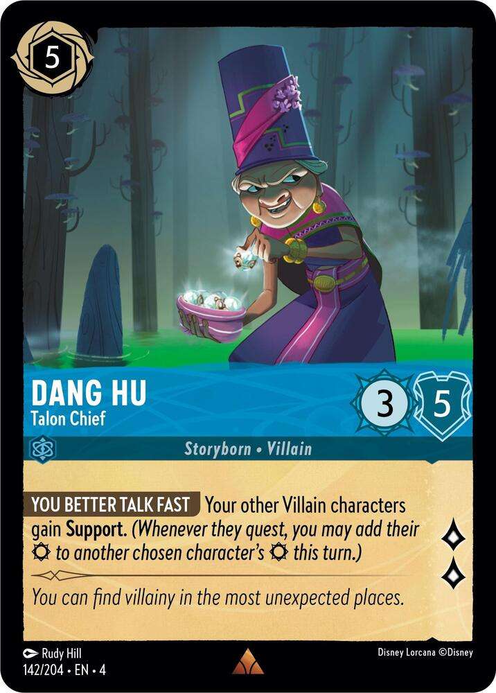Disney Lorcana Trading Card Game - Rare - Dang Hu - Talon Chief - Ursula's Return (4)