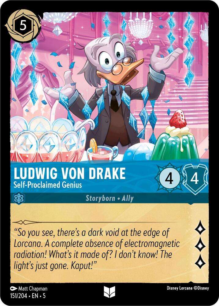 Disney Lorcana Trading Card Game - Ludwig Von Drake - Self-Proclaimed Genius - Shimmering Skies (5)