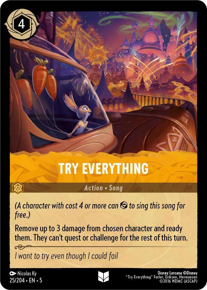 Disney Lorcana Trading Card Game - Try Everything - Shimmering Skies (5)