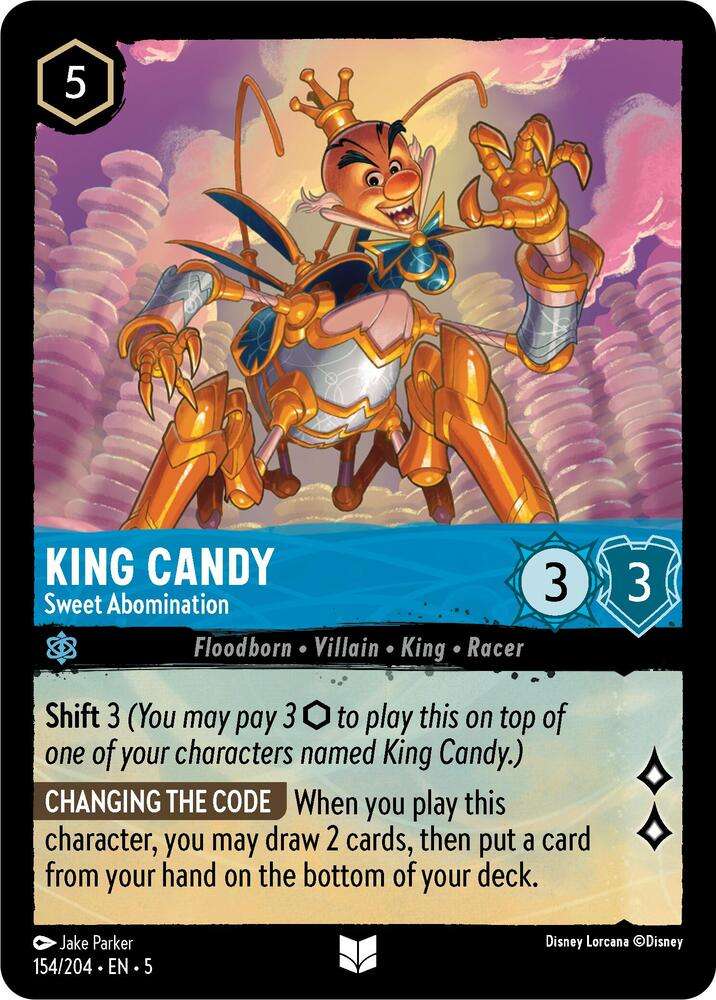 Disney Lorcana Trading Card Game - King Candy - Sweet Abomination - Shimmering Skies (5)
