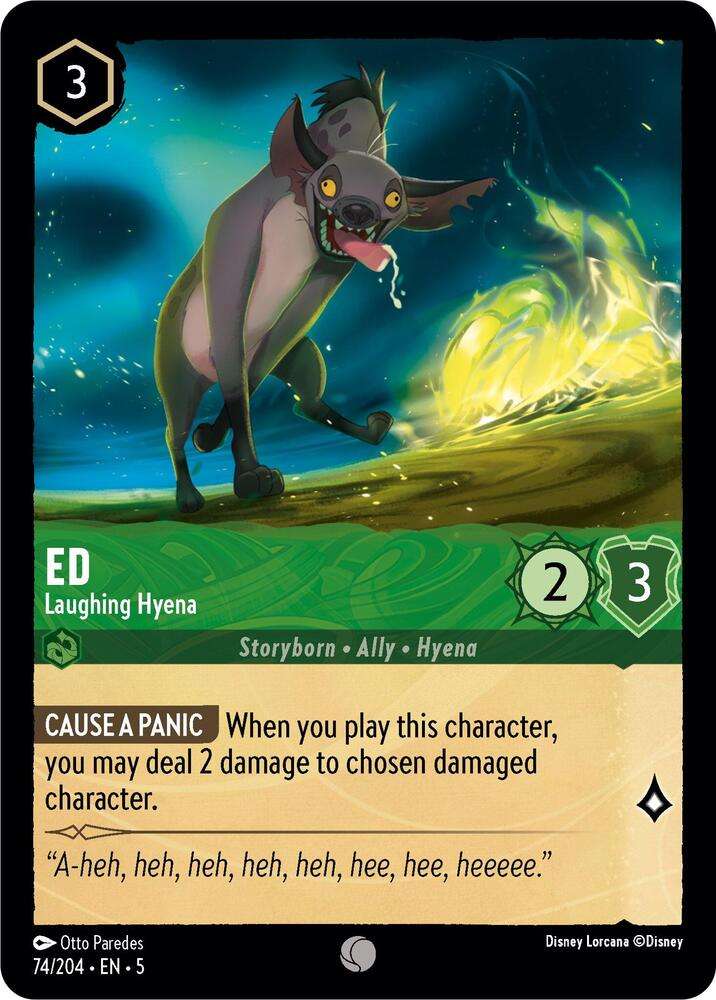 Disney Lorcana Trading Card Game - Ed - Laughing Hyena - Shimmering Skies (5)