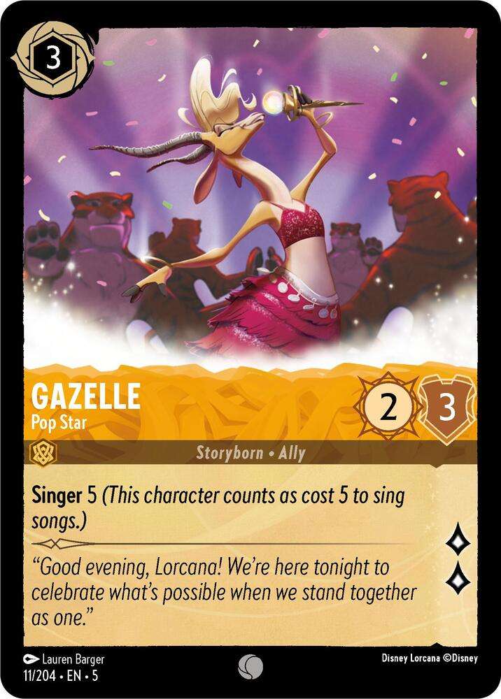 Disney Lorcana Trading Card Game - Gazelle - Pop Star - Shimmering Skies (5)