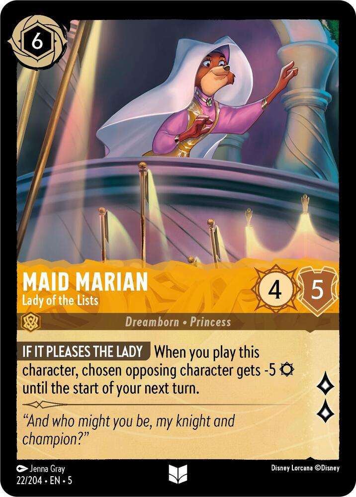 Disney Lorcana Trading Card Game - Maid Marian - Lady of the Lists - Shimmering Skies (5)