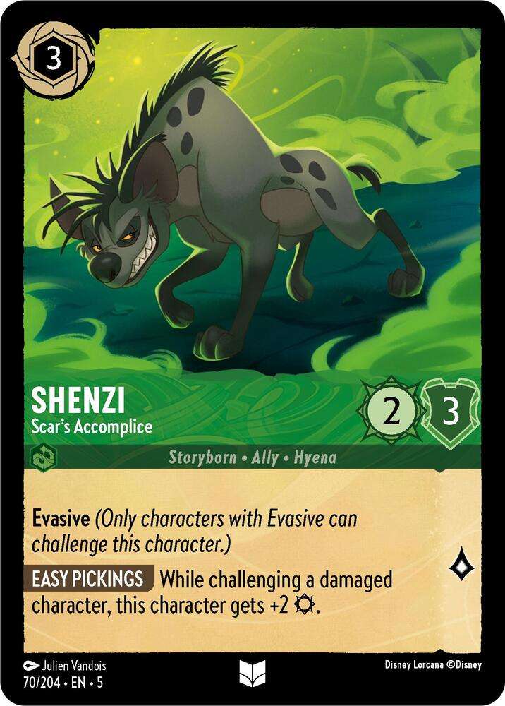 Disney Lorcana Trading Card Game - Shenzi - Scar's Accomplice - Shimmering Skies (5)