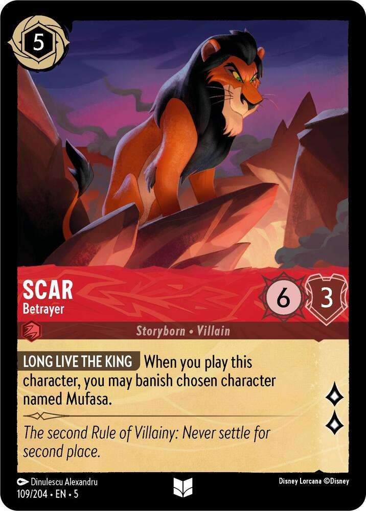 Disney Lorcana Trading Card Game - Scar - Betrayer - Shimmering Skies (5)