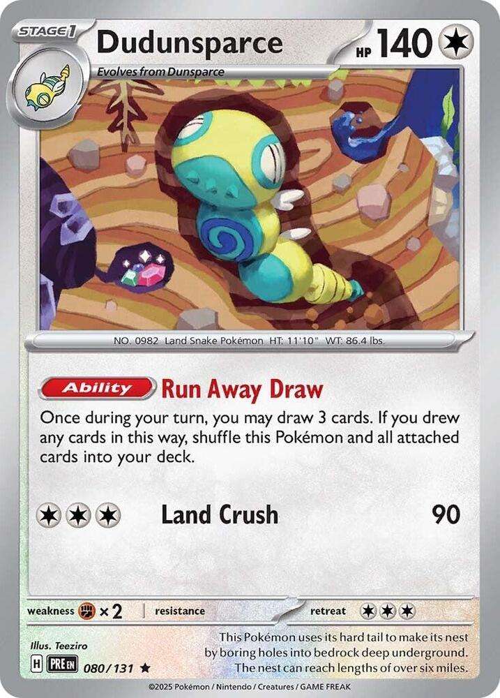 Pokemon Trading Card Game - Dudunsparce - SV: Prismatic Evolutions 080/131 / Rare Holo