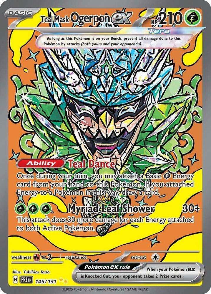 Pokemon Trading Card Game - Teal Mask Ogerpon ex - 145/131 - SV: Prismatic Evolutions