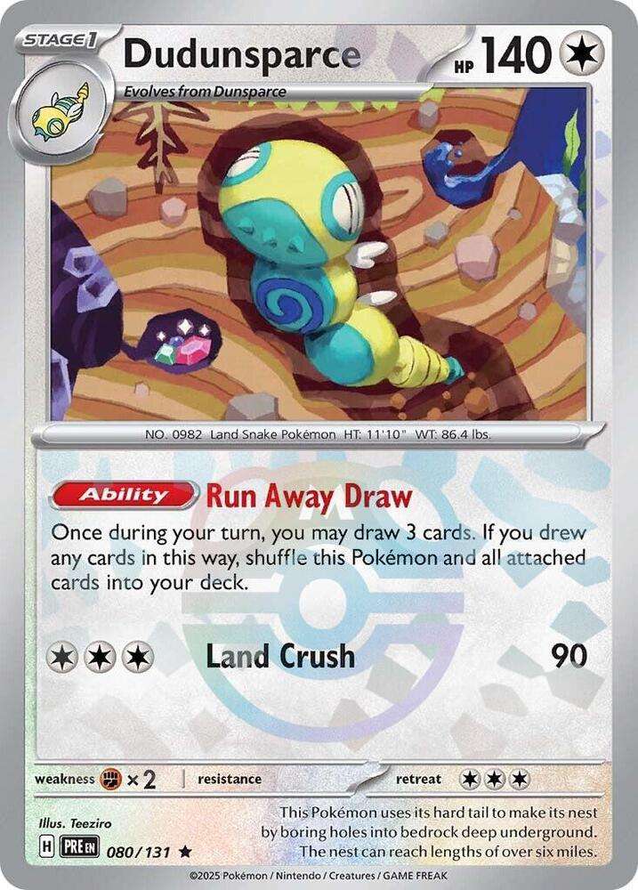 Pokemon Trading Card Game - Dudunsparce (Master Ball Pattern) - SV: Prismatic Evolutions