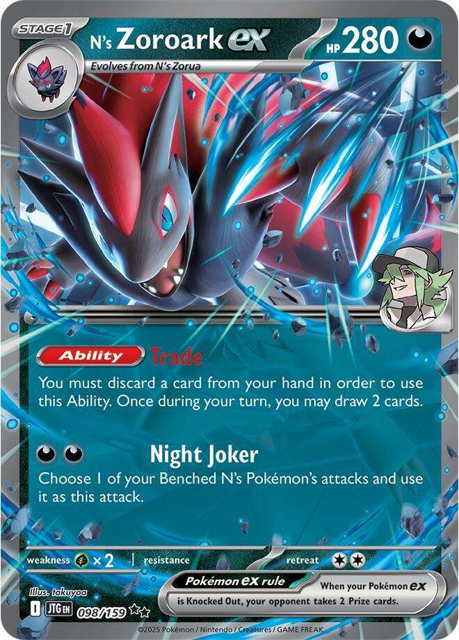Pokemon Trading Card Game - N's Zoroark ex - 098/159 - SV09: Journey Together