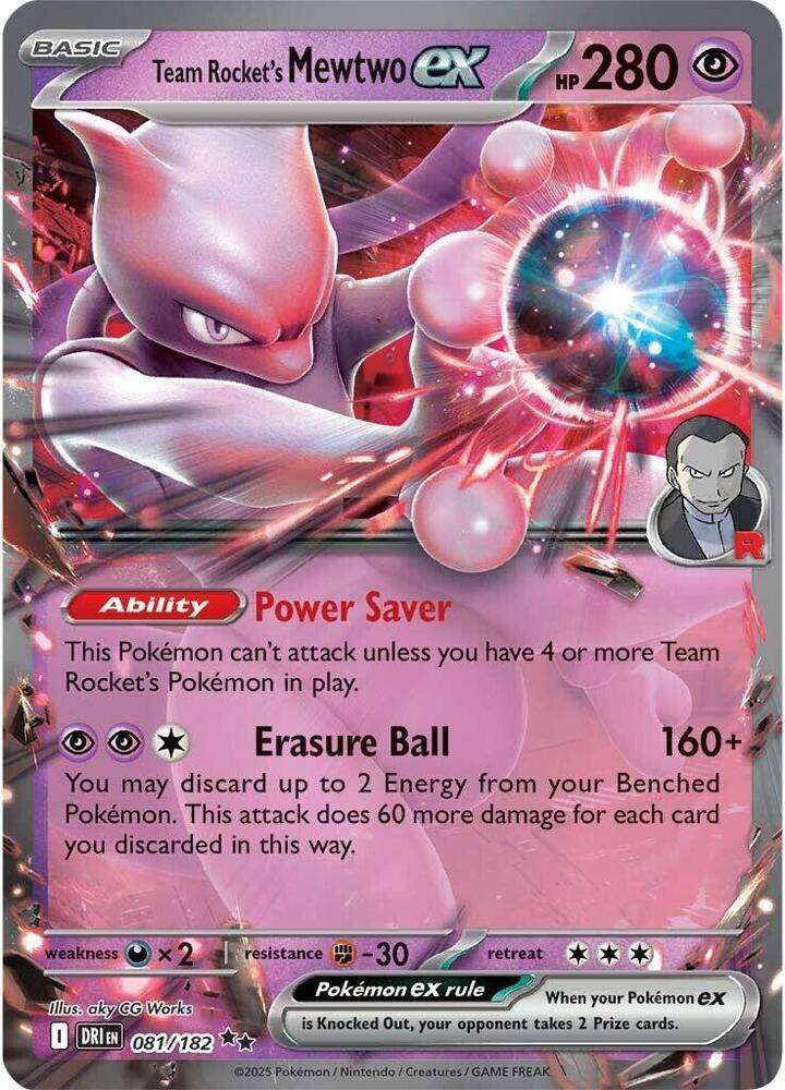 Pokemon Trading Card Game - Team Rocket's Mewtwo ex - 081/182 - SV10: Destined Rivals (DRI)