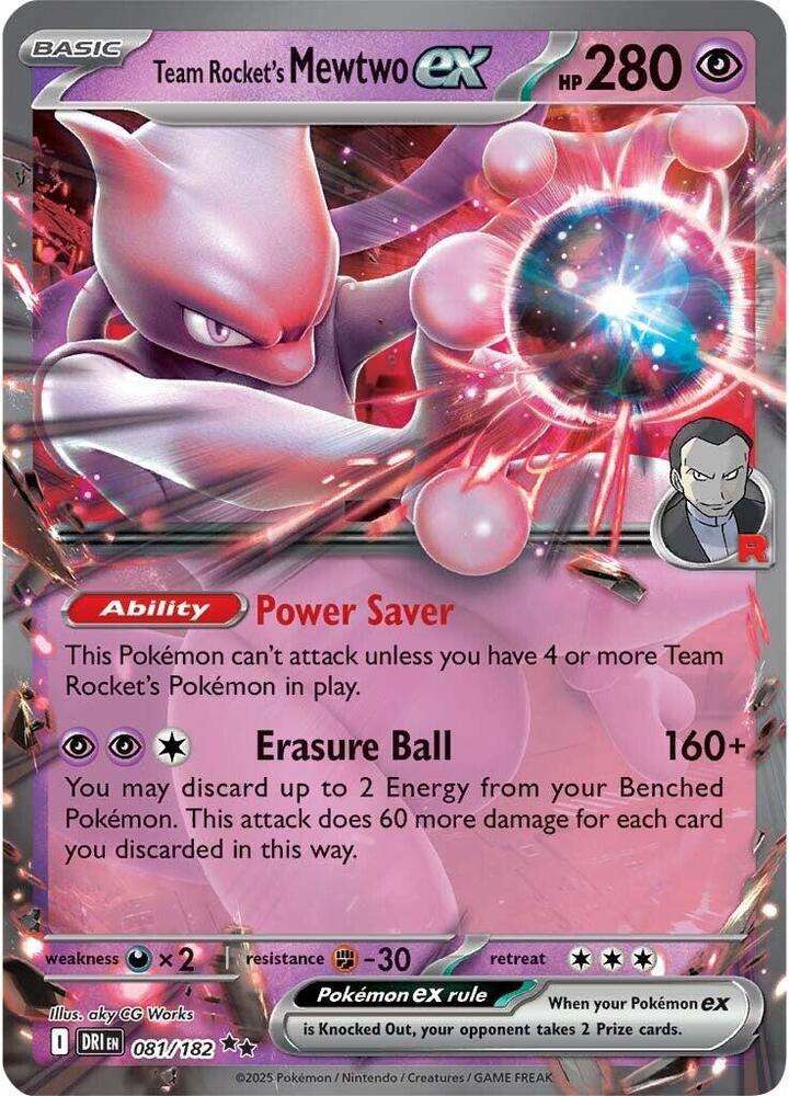 Pokemon Trading Card Game - Team Rocket's Mewtwo ex - 081/182 - SV10: Destined Rivals (DRI)