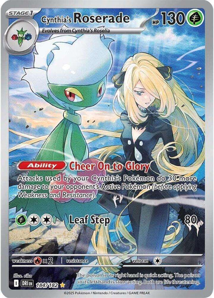 Pokemon Trading Card Game - Cynthia's Roserade - 184/182 - SV10: Destined Rivals (DRI)