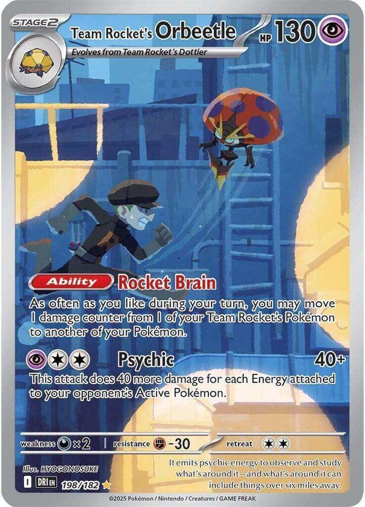 Pokemon Trading Card Game - Team Rocket's Orbeetle - 198/182 - SV10: Destined Rivals (DRI)