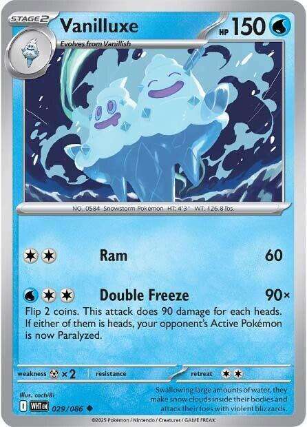 Pokemon Trading Card Game - Vanilluxe - 029/086 - Uncommon - White Flare