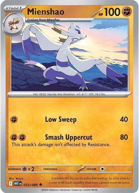 Pokemon Trading Card Game - Mienshao - 053/086 / Uncommon - White Flare