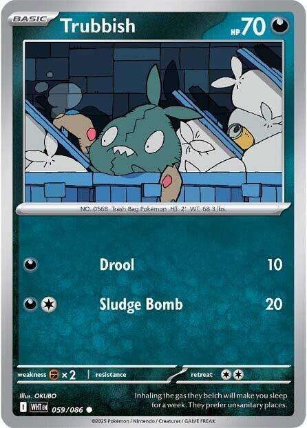 Pokemon Trading Card Game - Trubbish - 059/086 - Common - White Flare