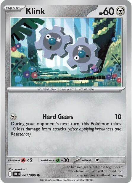 Pokemon Trading Card Game - Klink - 061/086 / Common - Black Bolt (BLK)