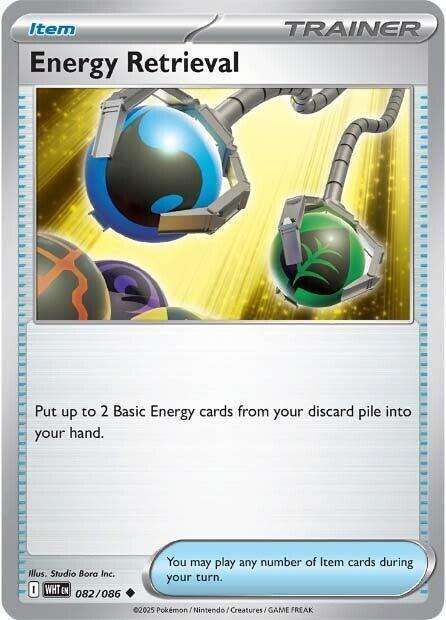 Pokemon Trading Card Game - Energy Retrieval - 082/086 / Uncommon - White Flare