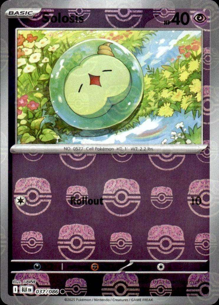 Pokemon Trading Card Game - Solosis (Master Ball Pattern) - SV: Black Bolt (BLK)