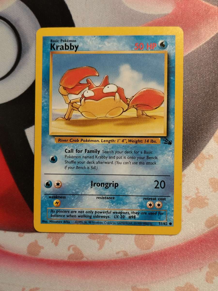 Pokemon Trading Card Game - Krabby #51 Pokemon Fossil (5)