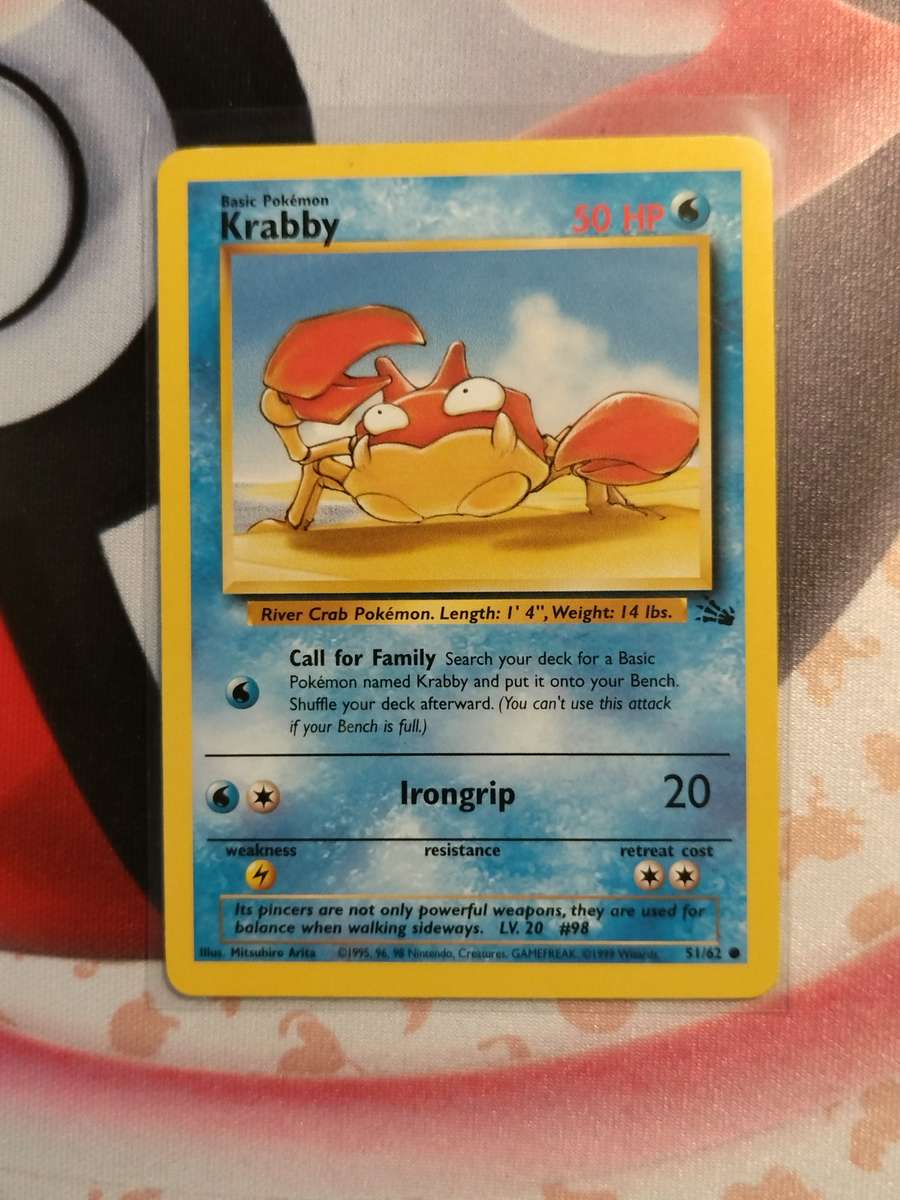 Pokemon Trading Card Game - Krabby #51 Pokemon Fossil (2)