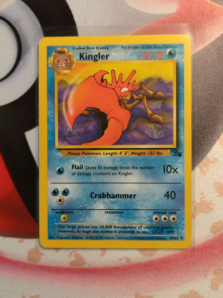 Pokemon Trading Card Game - Kingler #38 Pokemon Fossil