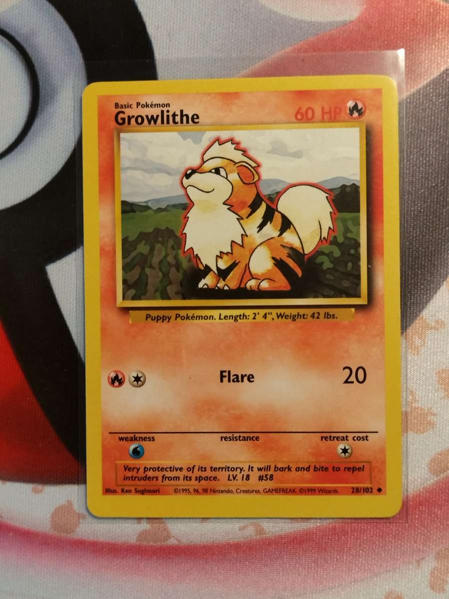 Pokemon Trading Card Game - Growlithe #28 Pokemon Base Set (1)