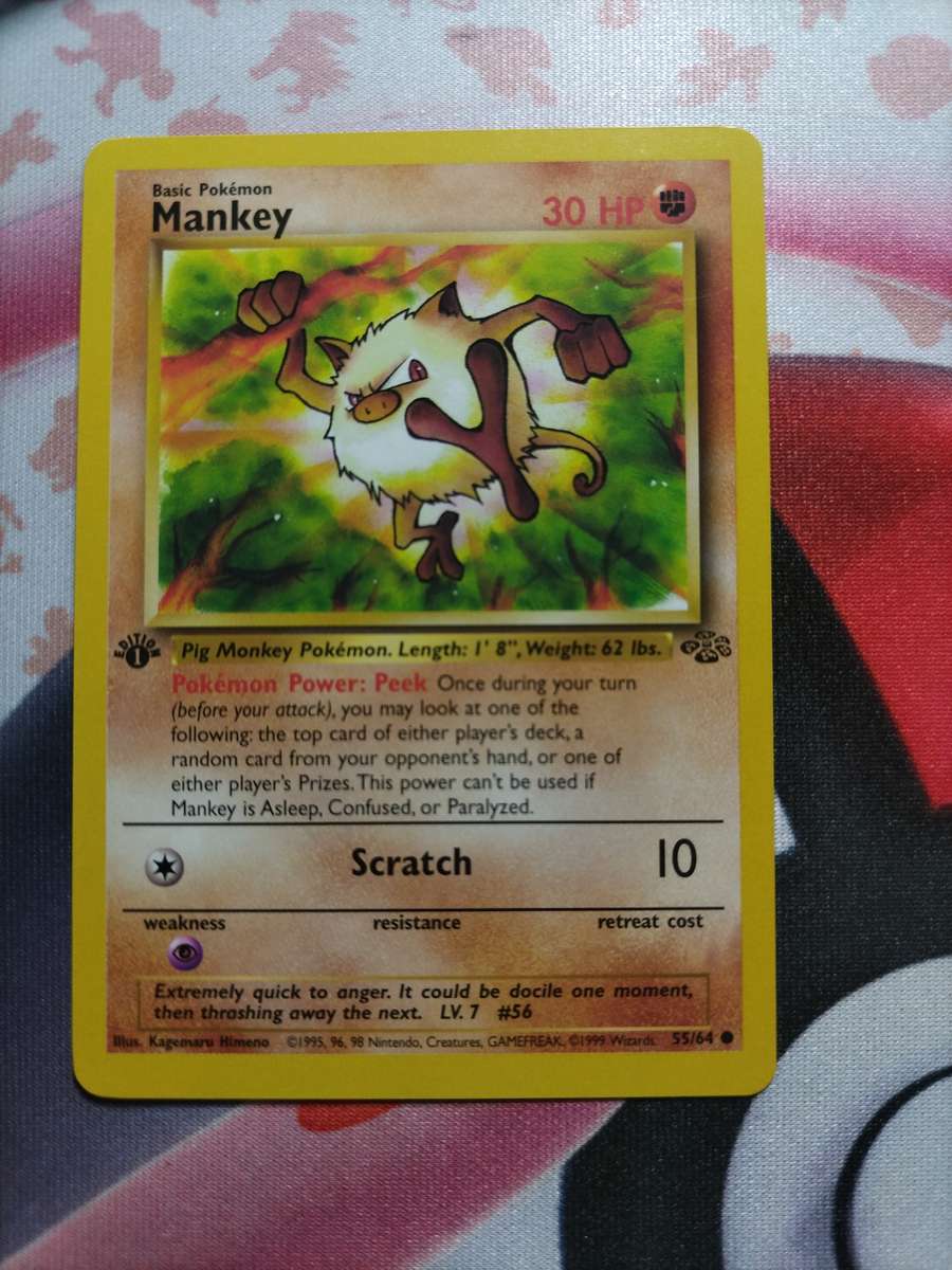 Pokemon Trading Card Game - Mankey [1st Edition] #55 Pokemon Jungle