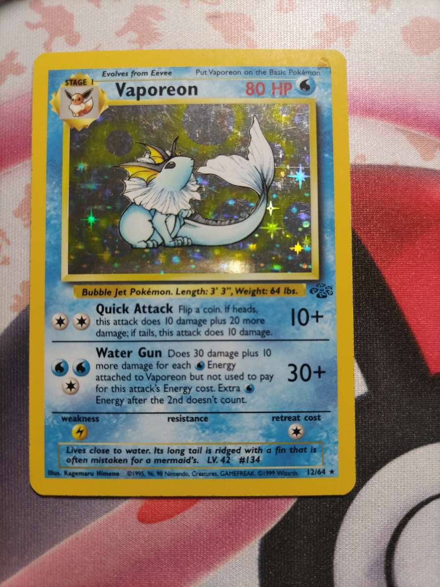 Pokemon Trading Card Game - 1999 WOTC Vaporeon Jungle holo /12/64