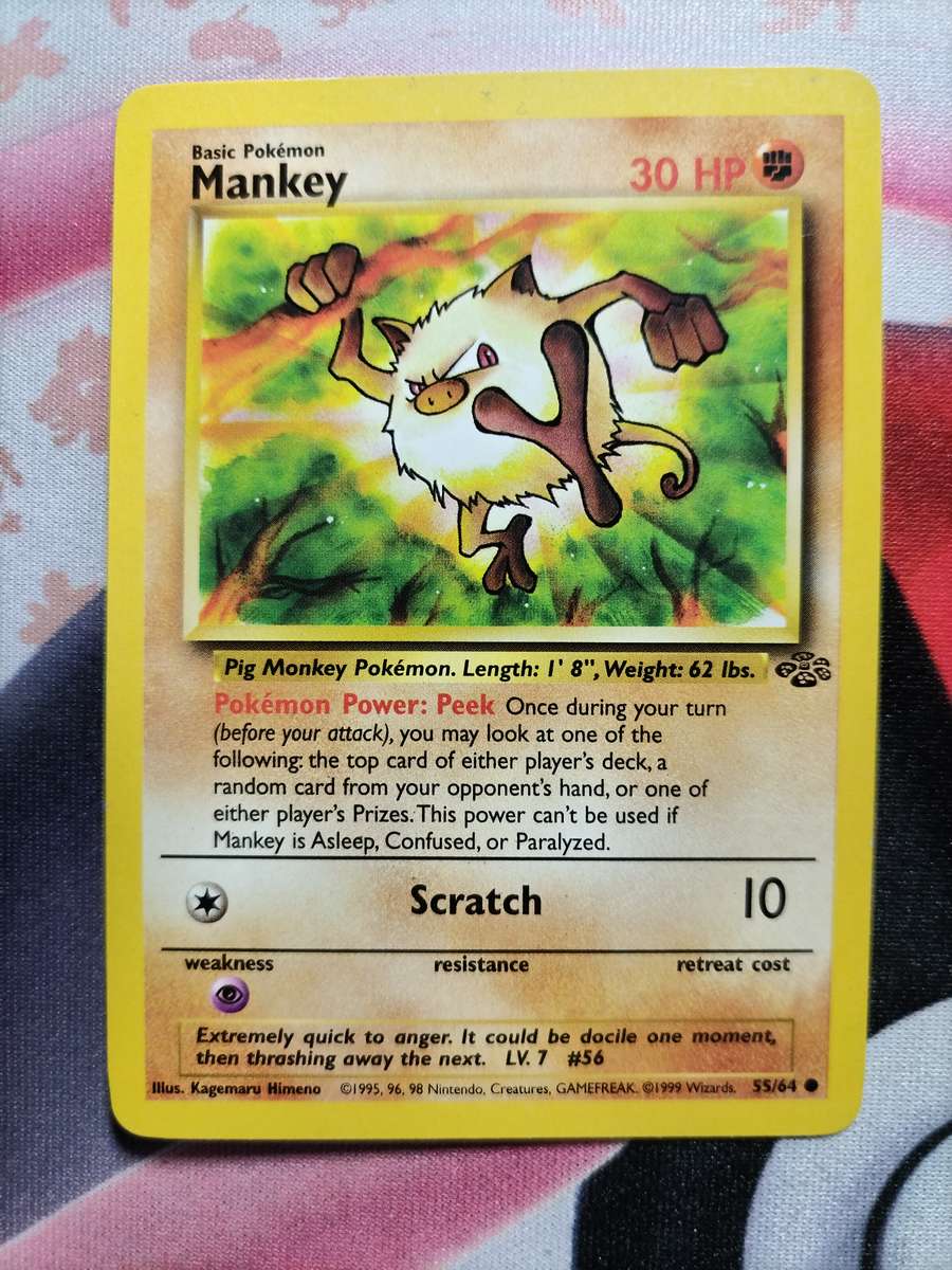 Pokemon Trading Card Game - Mankey #55 Pokemon Jungle