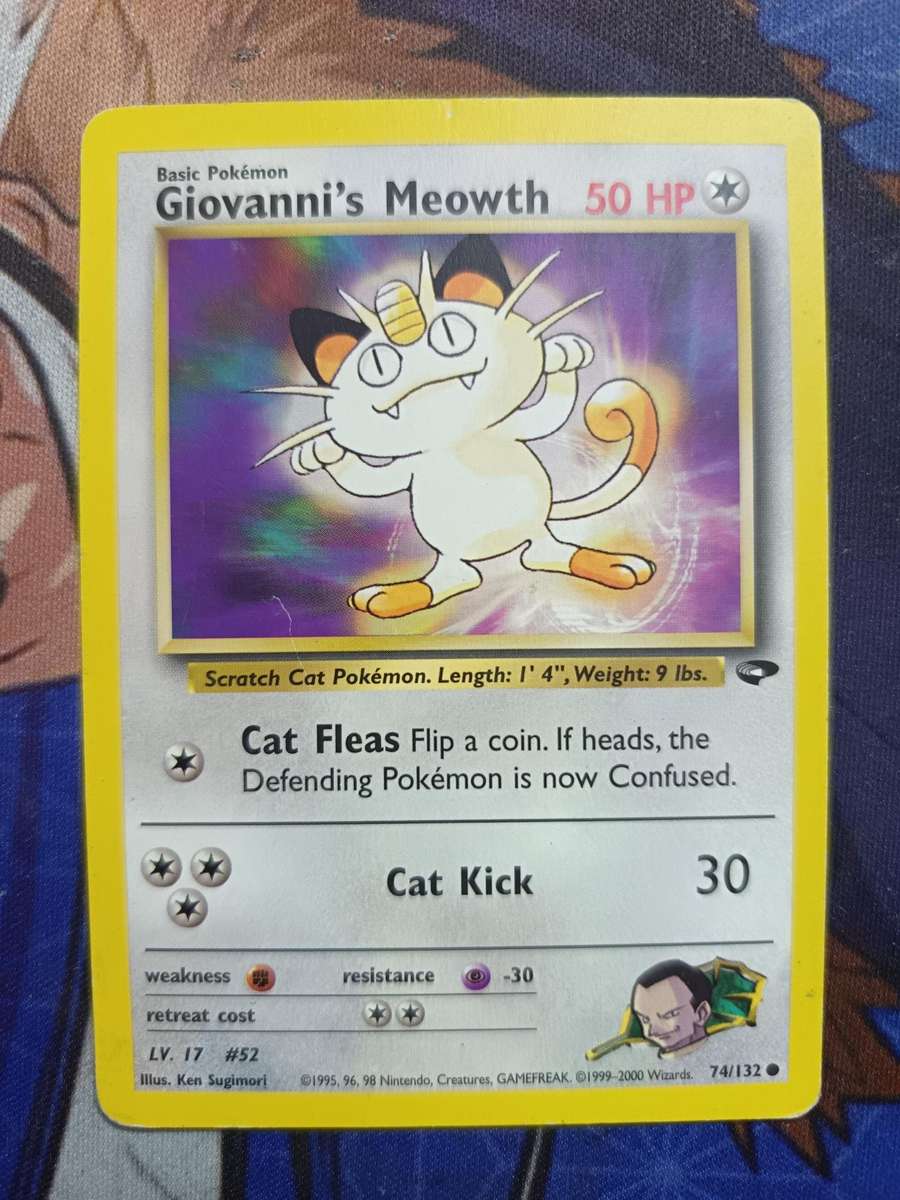 Pokemon Trading Card Game - Giovanni's Meowth #74 Pokemon Gym Challenge - Vintage