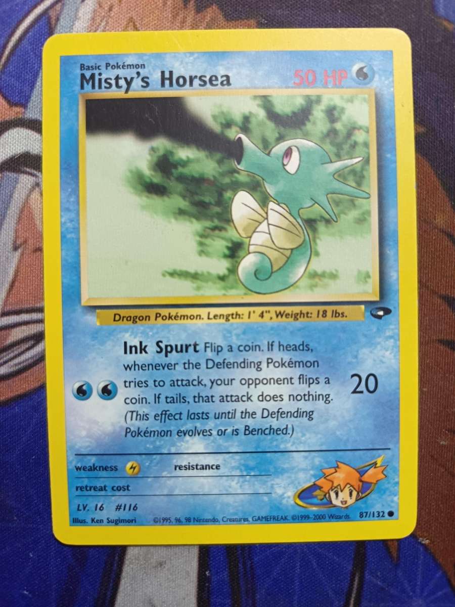 Pokemon Trading Card Game - Misty's Horsea #87 Pokemon Gym Challenge - Vintage