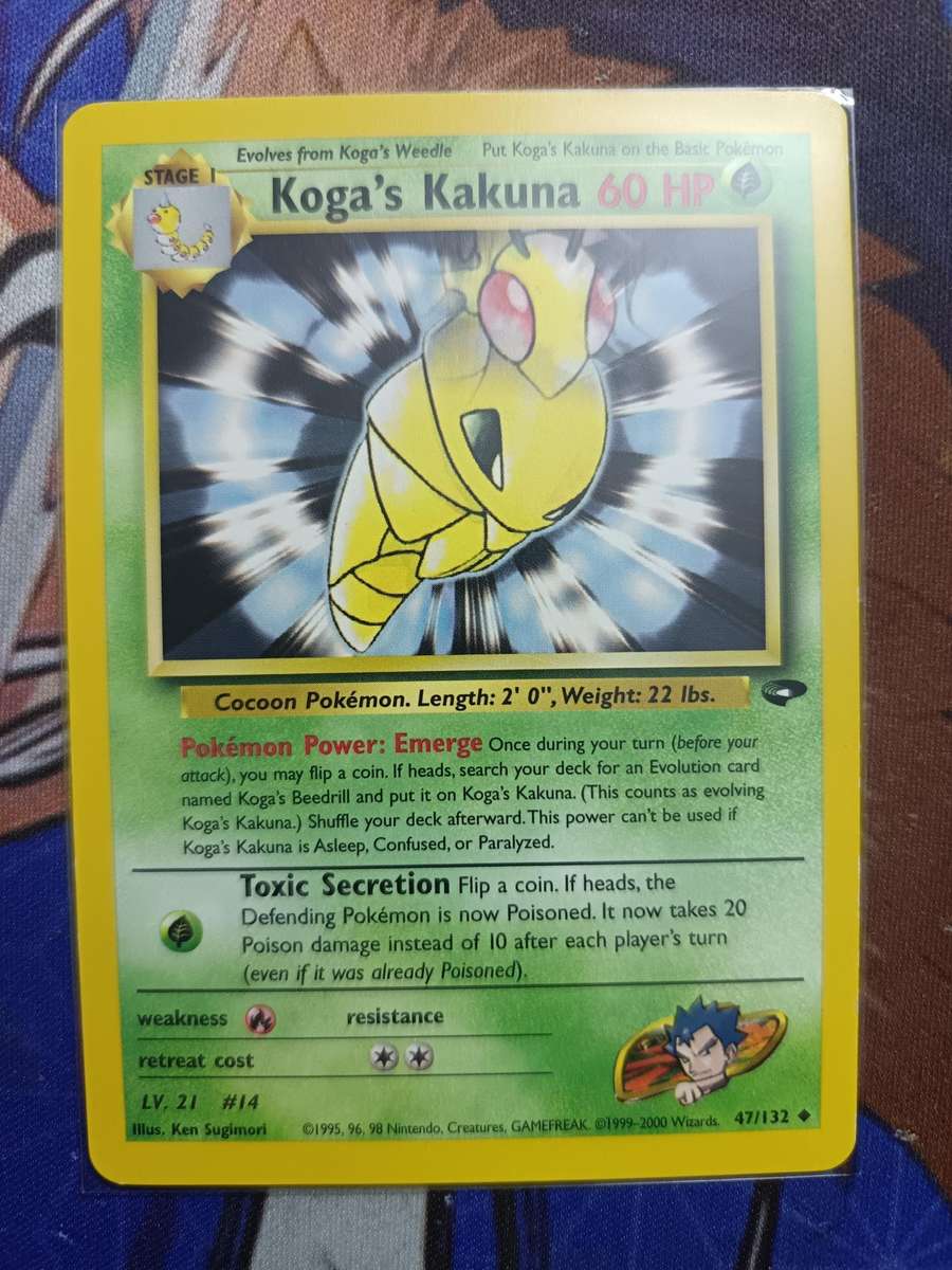 Pokemon Trading Card Game - Koga's Kakuna #47 Pokemon Gym Challenge - Vintage