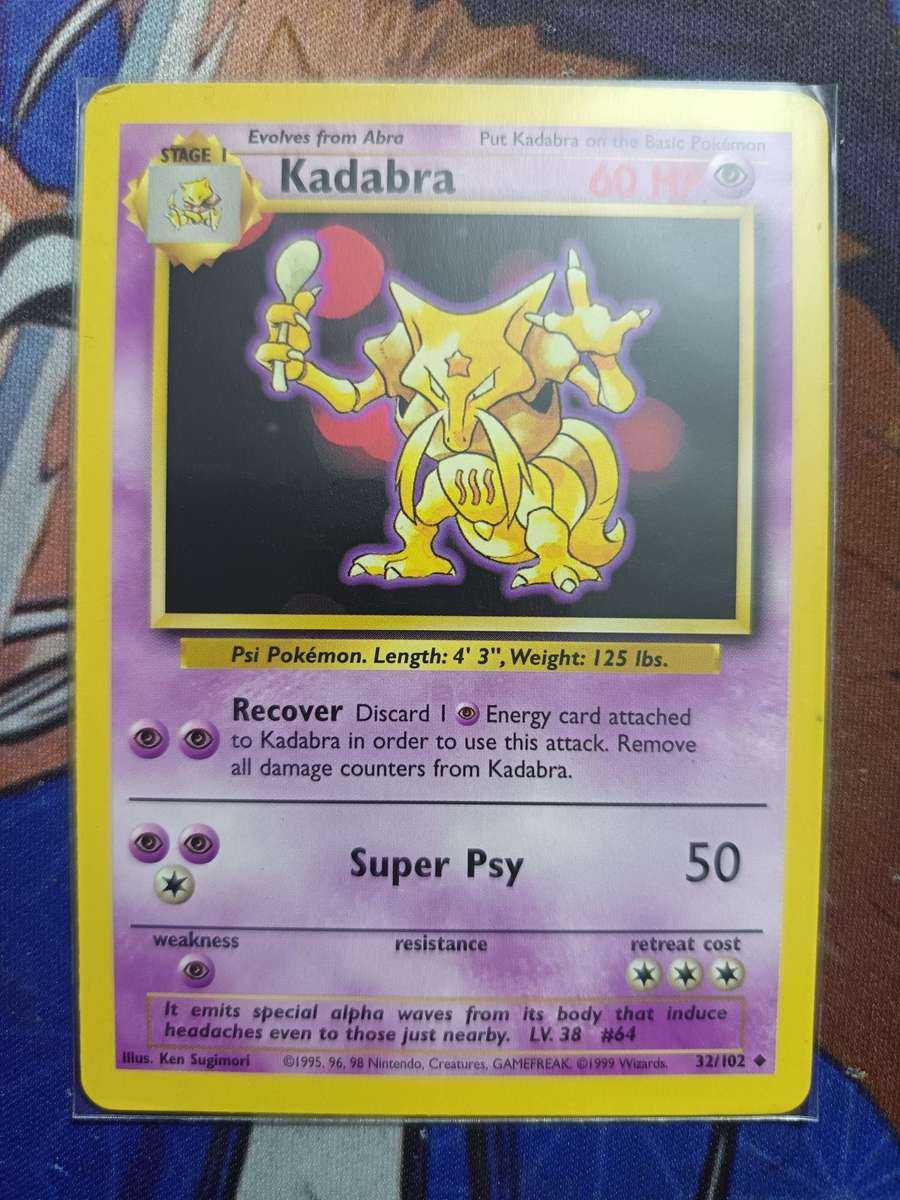 Pokemon Trading Card Game - Kadabra #32 Pokemon Base Set - Vintage