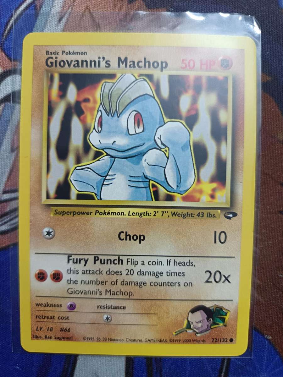 Pokemon Trading Card Game - Giovanni's Machop #72 Pokemon Gym Challenge - Vintage