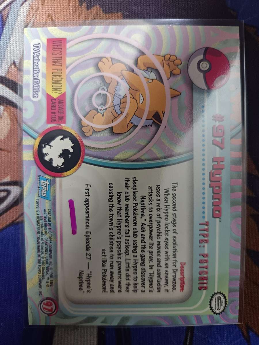 Pokemon Trading Card Game - Hypno #97 Pokemon 2000 Topps TV - Vintage