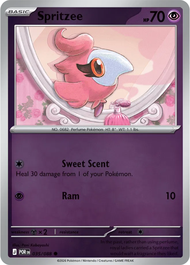 Pokemon Trading Card Game - Spritzee Perfect Order Common035/088 Reverse Holofoil