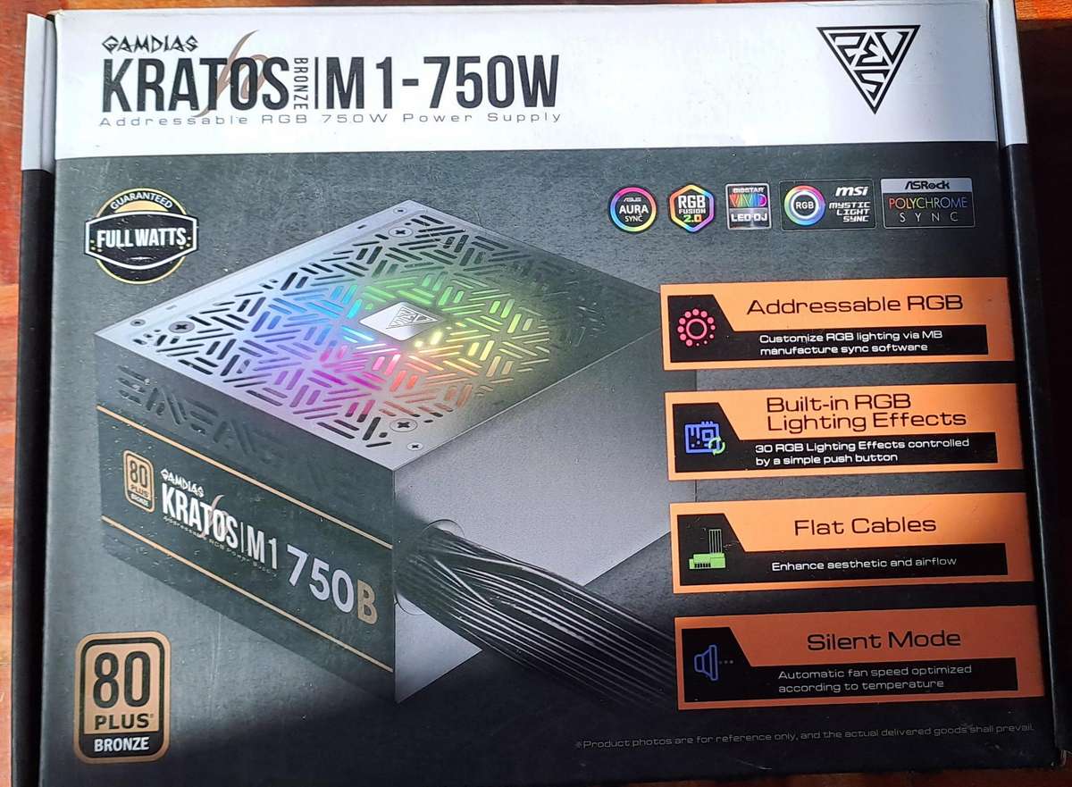 750W PSU Gamdias KRATOS M1-750B RGB 750W Power Supply