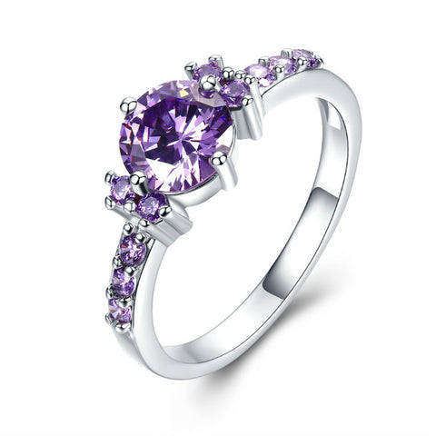 Mystique Silver Amethyst Ring (Size 8)