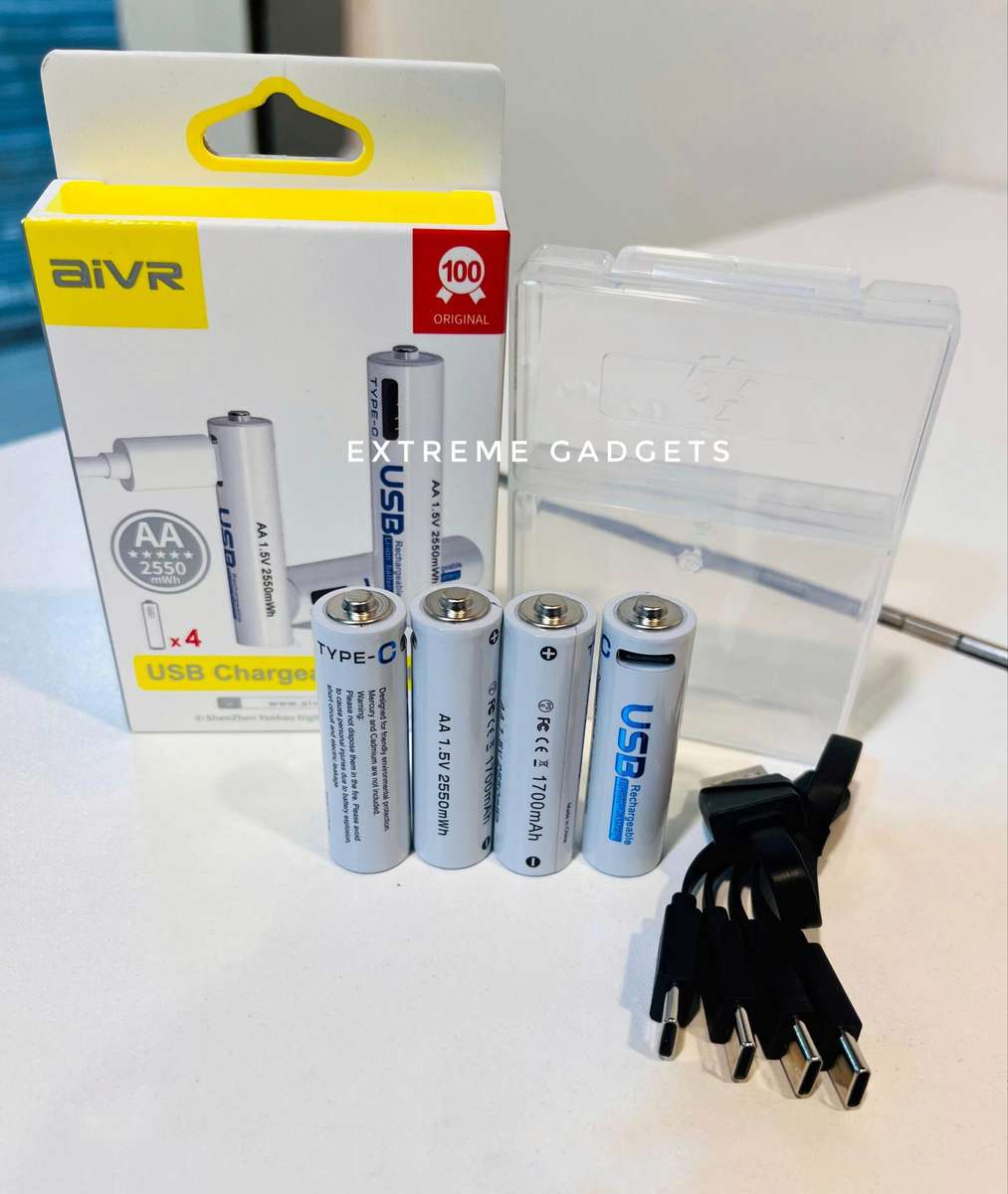 Aivr- x 4 - aa - 2550 mwh 1.5v - usb 'C'-  rechargeable batteries