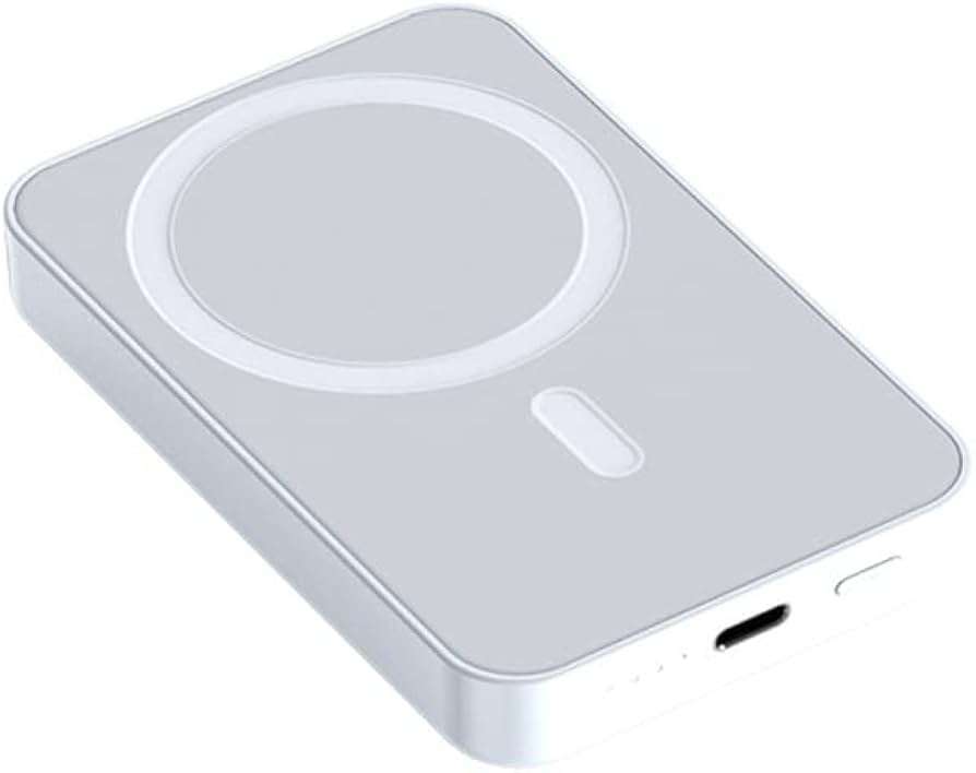 Magnetic wireless power bank 10000mah - magnetic battery pack - white