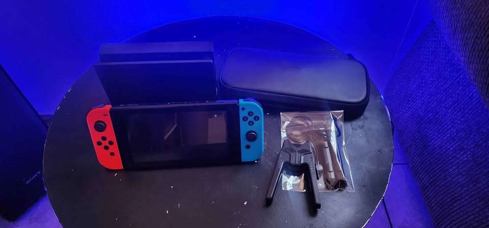 Nintendo switch console - with accessories - neon blue/neon red