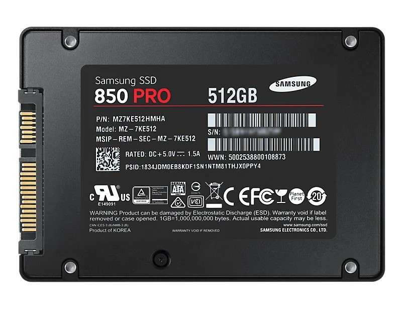 Samsung 850 pro 512GB SSD SATA 2.5"- Internal Solid State Drive