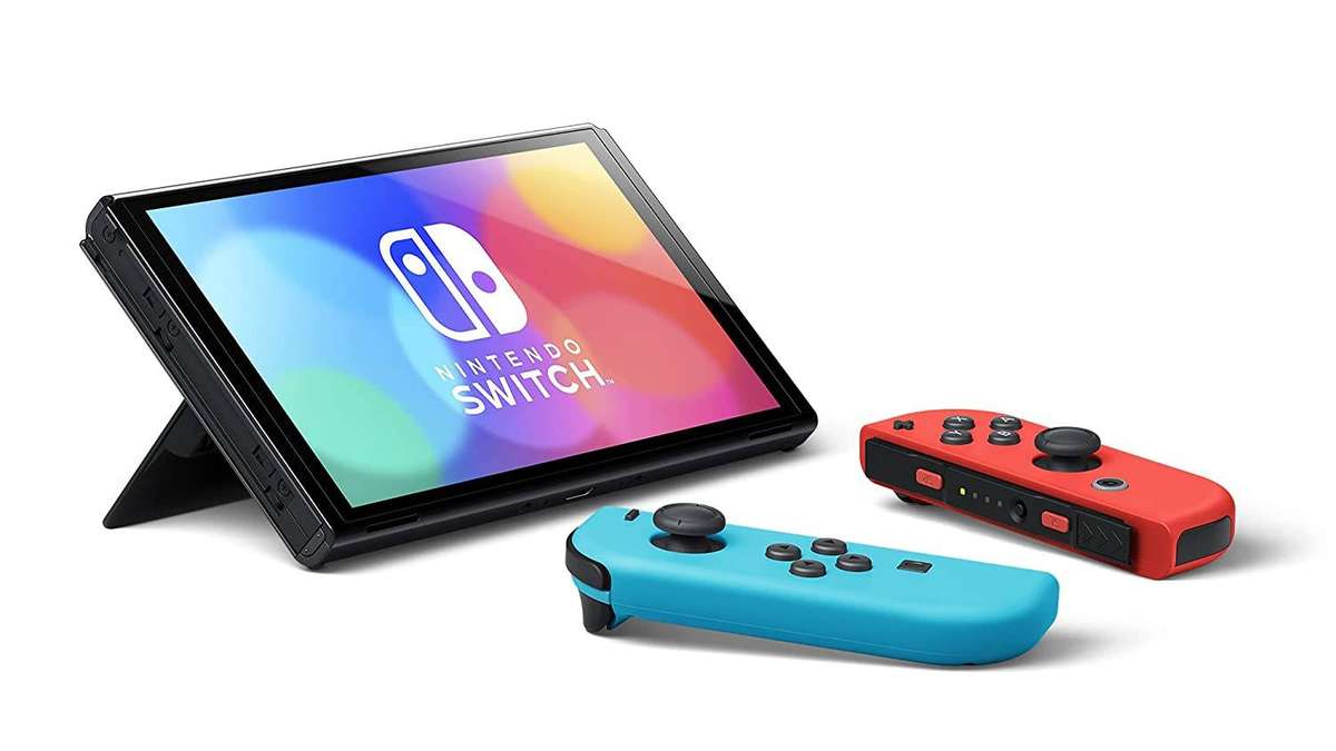 Nintendo Switch Console OLED with Fifa 25 + pouch - Red and Blue