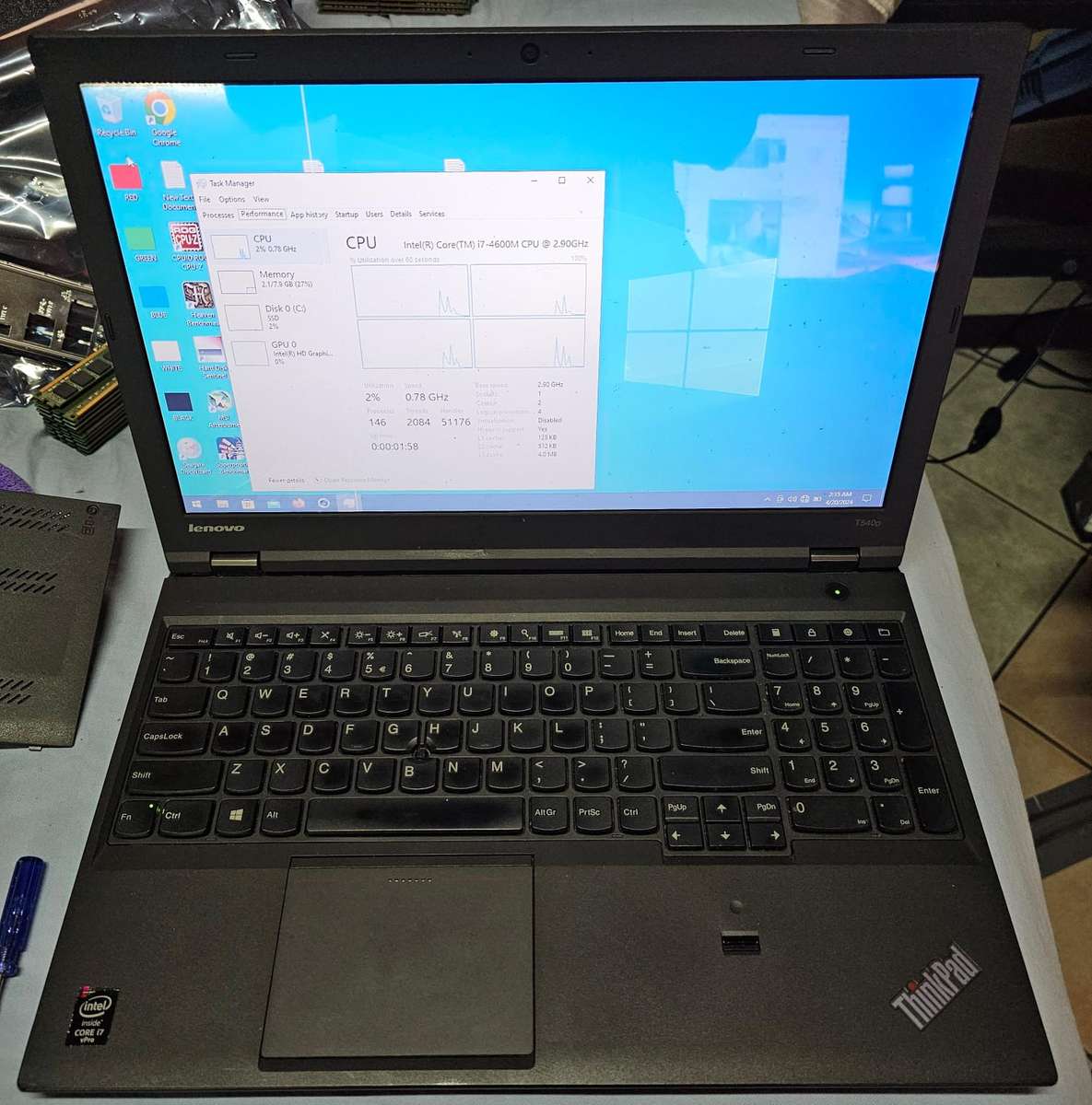 LENOVO THINKPAD T540p- (15.6`) CORE i7-4600M, 4GB DDR3 RAM, 500GB HDD - WINDOWS 10