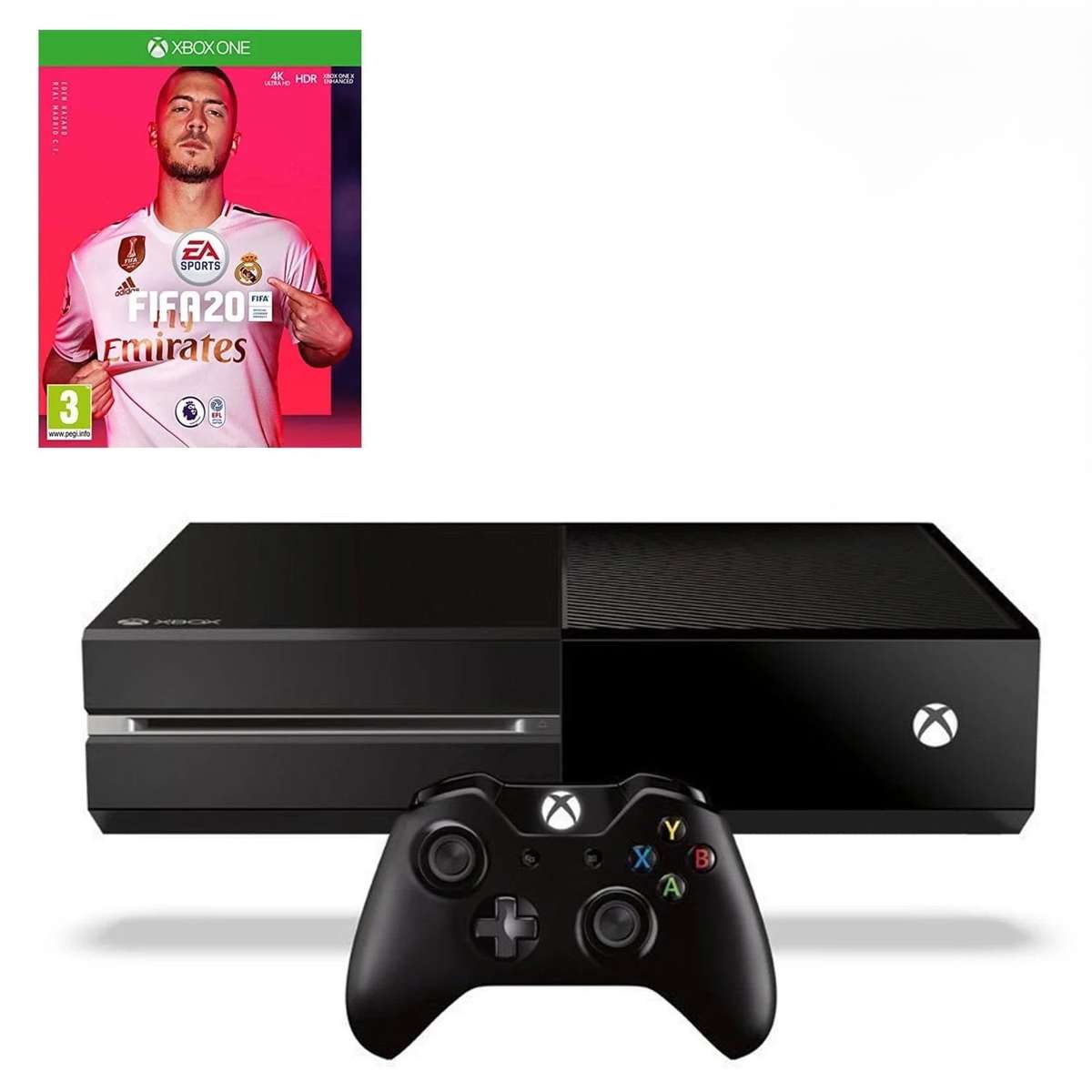 Xbox one 500GB with FIFA 20 game  1x Controller & Accessories- Black