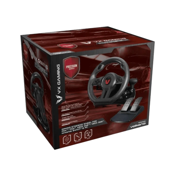 VX Gaming Precision Drive Wheel and pedals with gearshift- Pc /Xbox One/ Xbox 360/ Ps3/ Ps4/NS